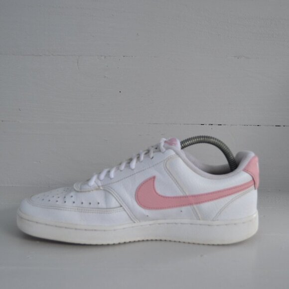 Nike Pink White Sneakers Women's 9 Court Vision Low Top Shoes CD5434-110 - Picture 6 of 10